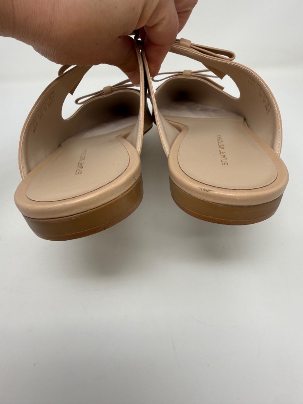 New Stuart Weitzman Reese Flat Slide Golden Beige Sz 9.5 - Picture 6 of 13